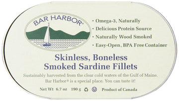 Bar Harbor Smoked Skinless Boneless Sardine Fillets, 6.7 Oz