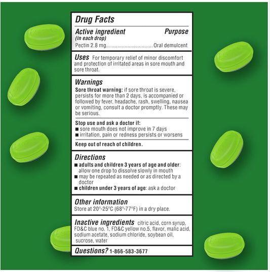 Ludens Soothing Throat Drops, Green Apple, 25 Ct (Pack Of 1)