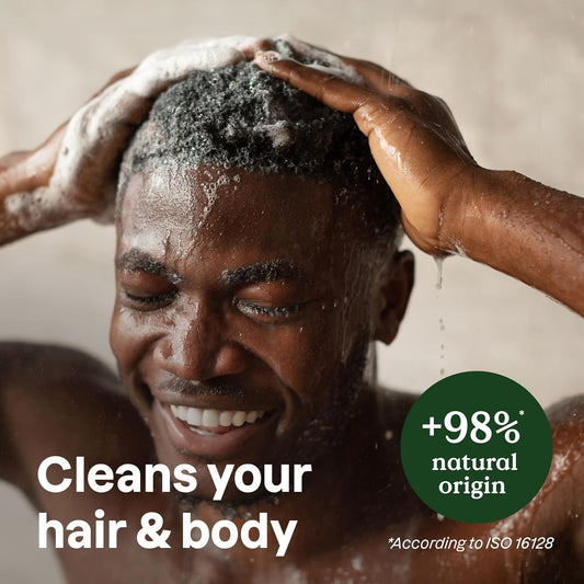 ATTITUDE 2-in-1 Body Wash and Hair Shampoo with Essential Oils, EWG Verified, Dermatologically Tested, with Naturally Derived Ingredients, Vegan, Refillable Bottle, Sage and Rosemary, 16 Fl Oz