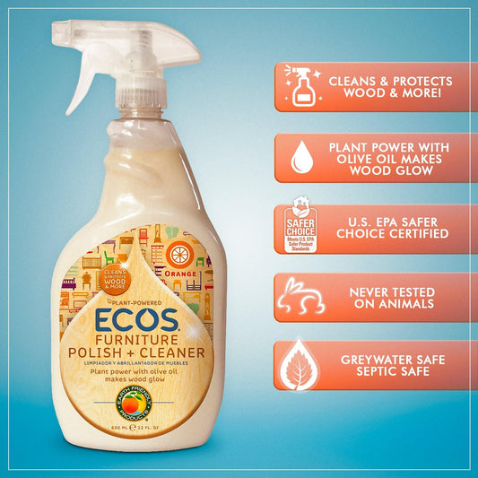 Earth Friendly Products Furniture Polish With Olive Oil, (Pack Of 2), 22 Oz