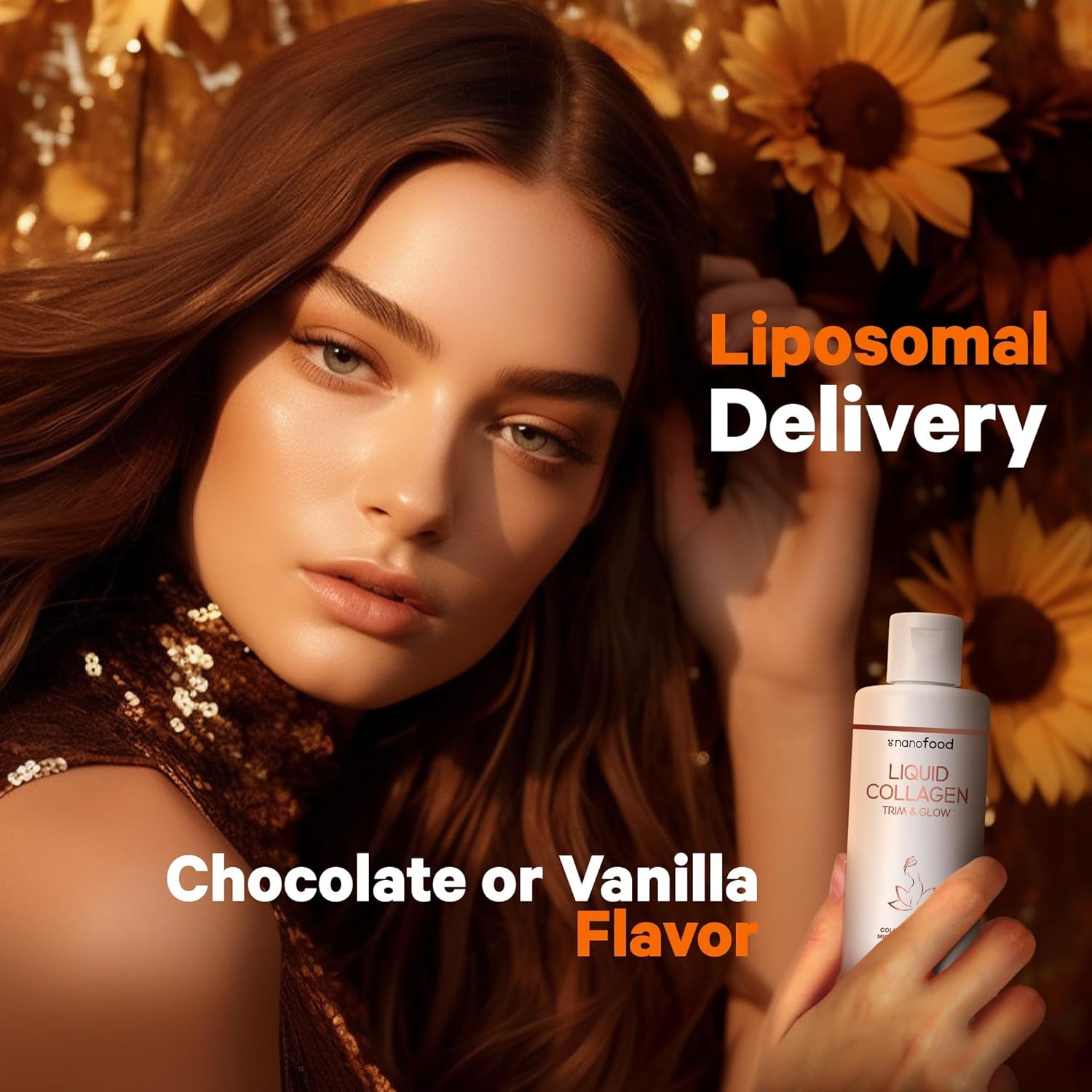 Codeage Liquid Collagen Supplement Chocolate Flavor, Beauty Trim & Glo