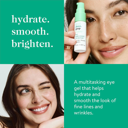 Good.Clean.Goop Beauty The Wide-Awake Eye Serum | Gel Serum To Reduce Fine Lines | Peptides, Astaxanthin & Reishi Mushroom Extract | Caffeine Eye Serum For Puffy Eyes & Dark Circles | Vegan | 0.5 Oz