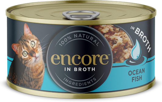 Encore 100% Natural Cat Food, Ocean Fish In Broth Tin 70 G (Pack Of 16)Enc4604Ml