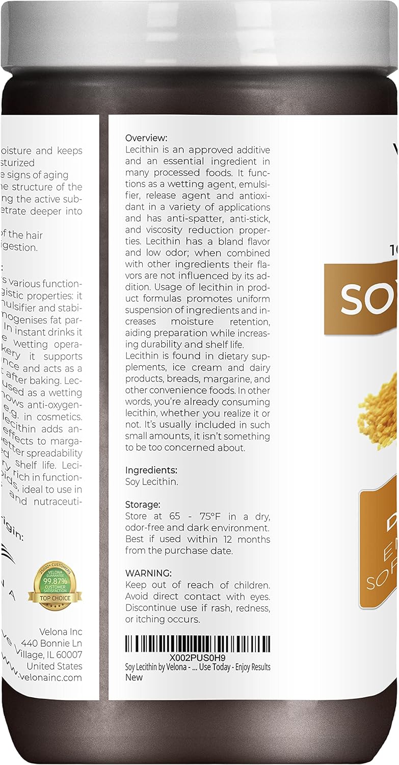 velona Pure Liquid Soy Lecithin 64 oz | Food Grade | Unbleached| Emulsifier, Stabilizer, Softener, Smoother, Wetting Agent | Use Today - Enjoy Results : Health & Household