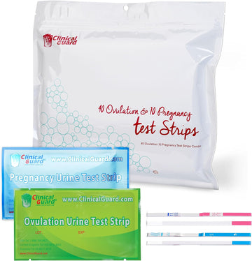Clinical Guard 40 Ovulation Test Strips And 10 Early Pregnancy Test Strips Combo Rapid Hcg Test Fertility Ovulation Predictor Kit