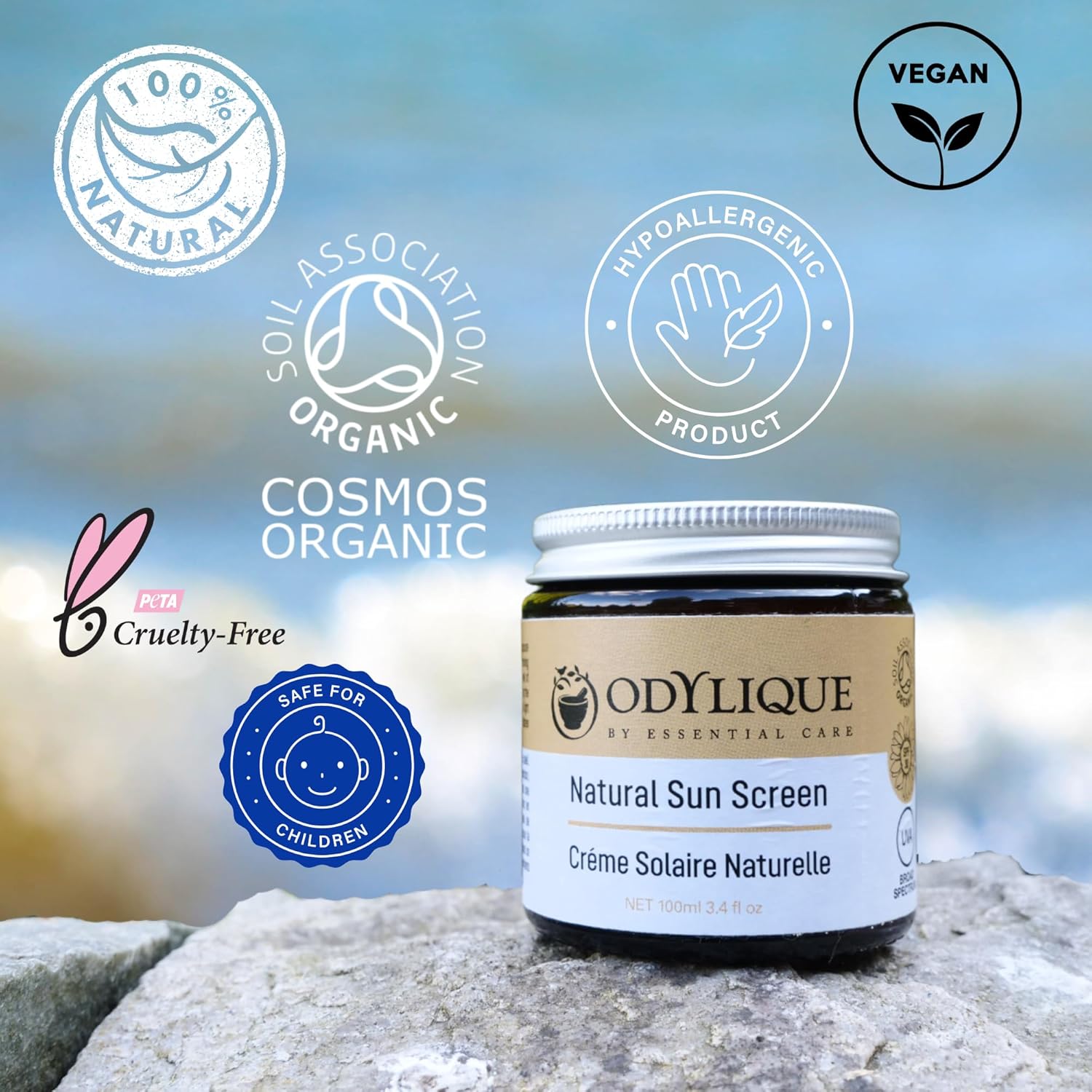 Odylique Natural Sunscreen SPF30 100ml | Vegan & Cruelty-Free | Broad Spectrum UVA + UVB Protection | For Face & Body : Amazon.co.uk: Beauty
