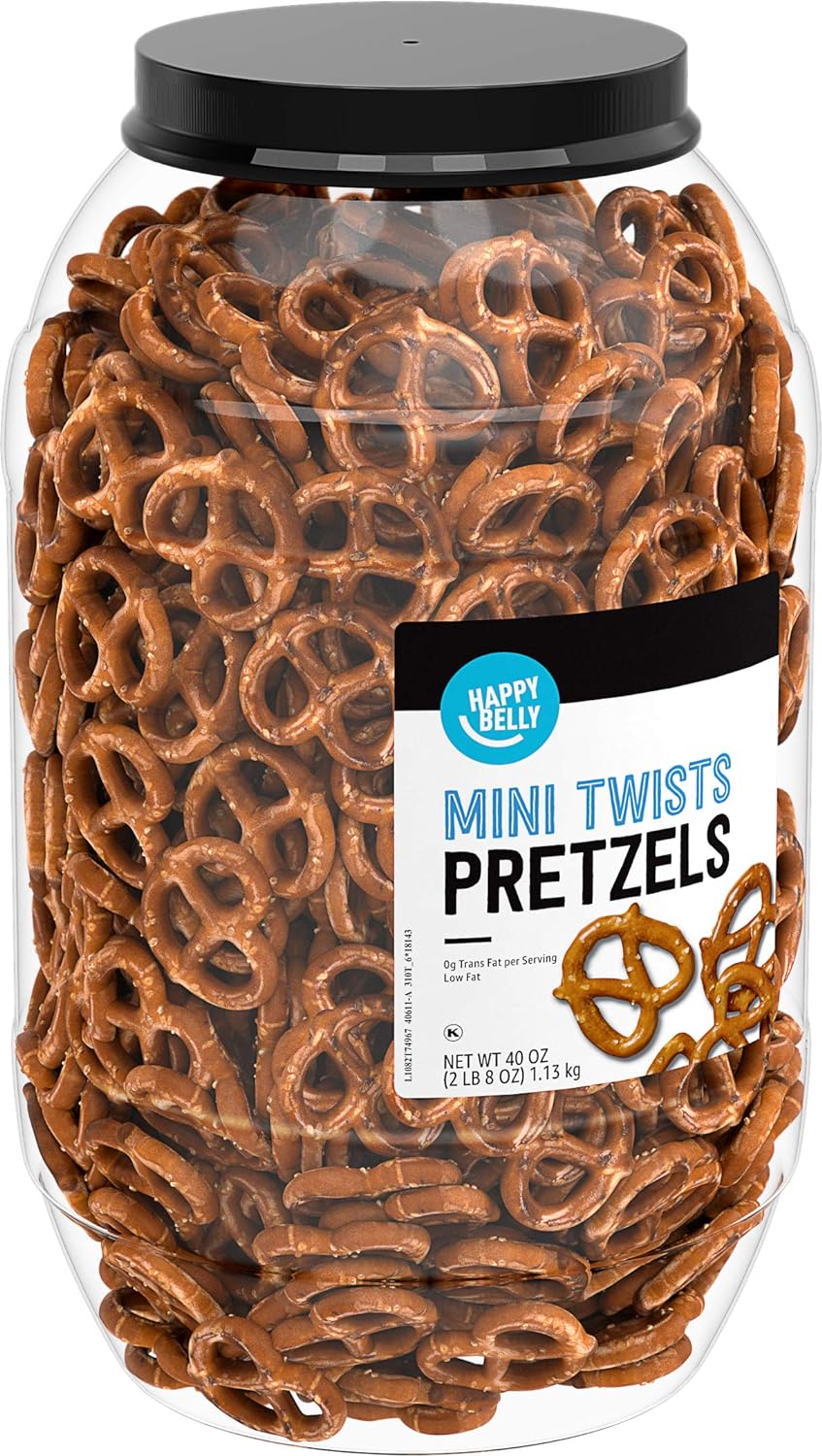 Amazon Brand - Happy Belly Mini Twist Pretzels, 2.5 pound (Pack of 1)