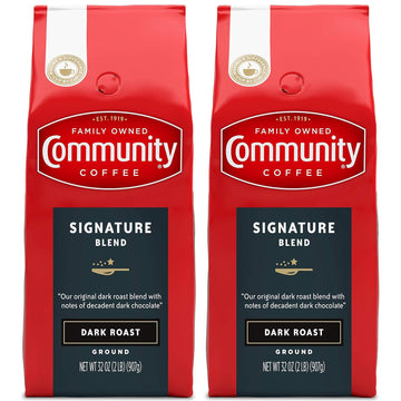 Community Coffee Signature Blend Ground Coffee, Dark Roast, ( Pack Of 2)