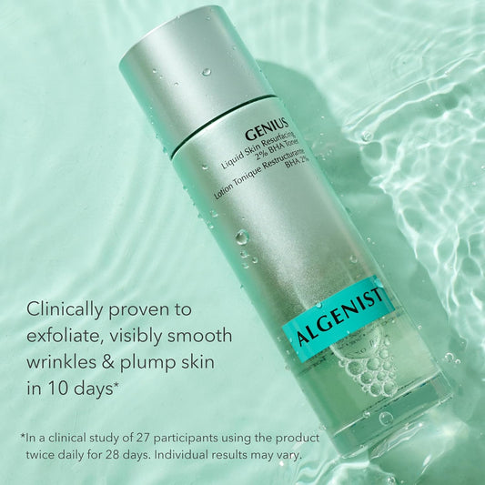 Algenist Genius Liquid Skin Resurfacing 2% Bha Toner - Facial Exfoliator For Fine Lines And Wrinkles - Collagen For Skin & Pore Refining Toner (100Ml)