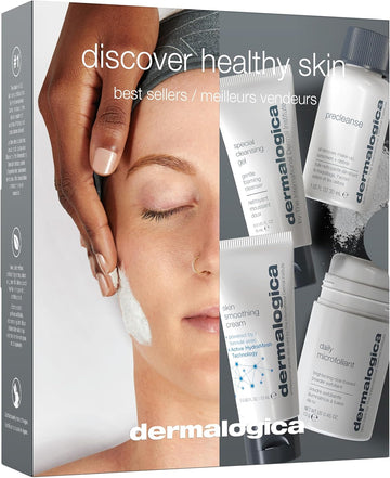 Dermalogica Discover Healthy Skin Kit, Polishes, Cleanses, Moisturisers, Precleanse 30Ml, Special Cleansing Gel 15Ml, Daily Microfoliant 13G, Skin Smoothing Cream 15Ml , For All Skin Types
