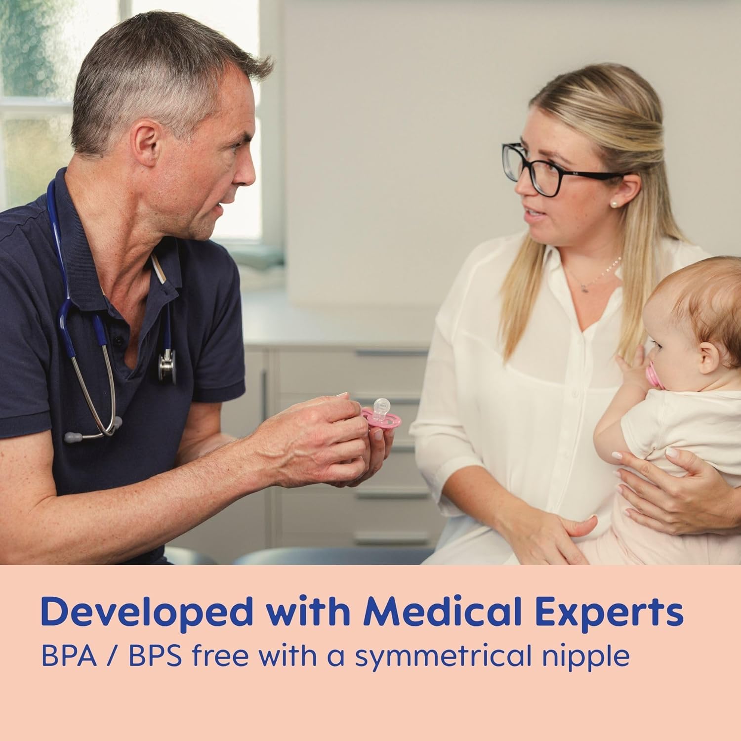 Mam Supreme Night Baby Pacifier, For Sensitive Skin, Patented Nipple, 2 Pack, 0-6 Months, Girl : Baby