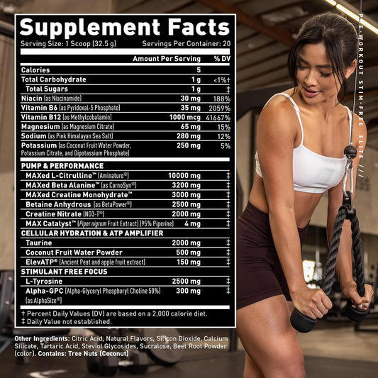 Kaged Pre Workout Powder Pre-Workout Elite Stim-Free For Men & Women |