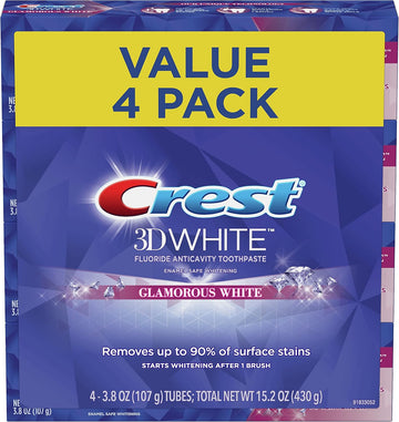 Crest Twin Pack 3D White Luxe Glamorous White Toothpaste, 3.5 Ounce Each