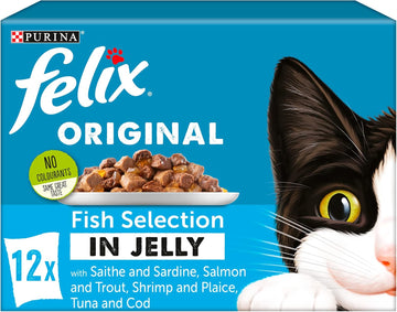 Felix Adult Wet Cat Food Fish In Jelly 12 X 100G Pouches12445898