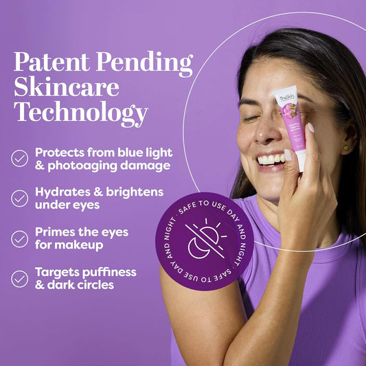 Truskin Longevity Eye Cream ā Caffeine Eye Cream With Bakuchiol, Lingonberry Stem Cells & Coffeeberry Extract ā Skin Care Made To Help Transition From Anti Aging To Healthy Aging, 0.5 Fl Oz