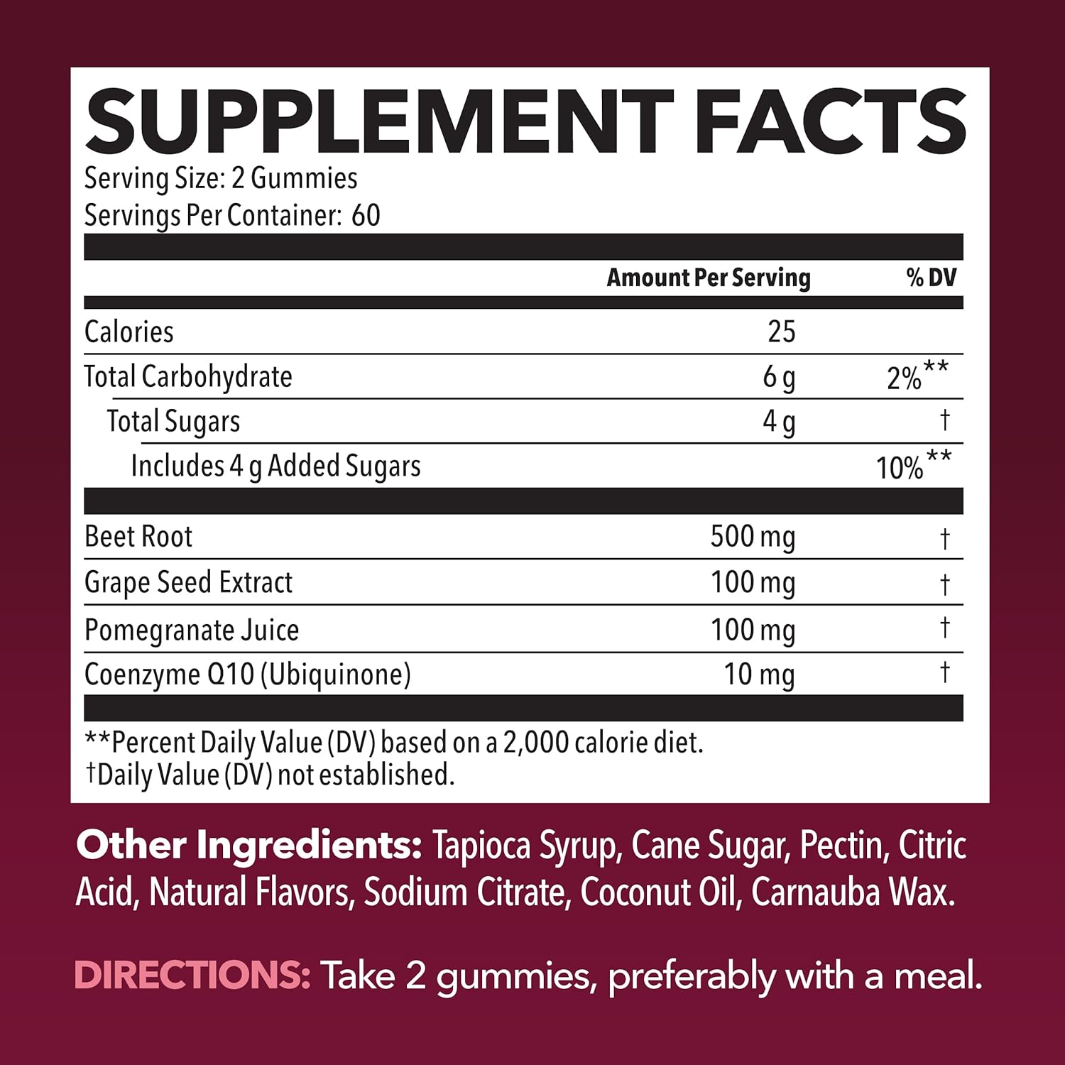 Beet Root Gummies with COQ10 Energy Supplement | Nitric Oxide Supplement for Healthy Energy & Performance Support with Pomegranate Extract | Beet Root Supplements | Mixed Berry | 120 Vegan Gummies : Health & Household