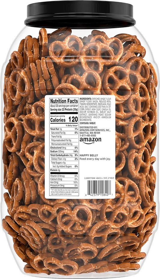 Amazon Brand - Happy Belly Mini Twist Pretzels, 2.5 Pound (Pack Of 1)