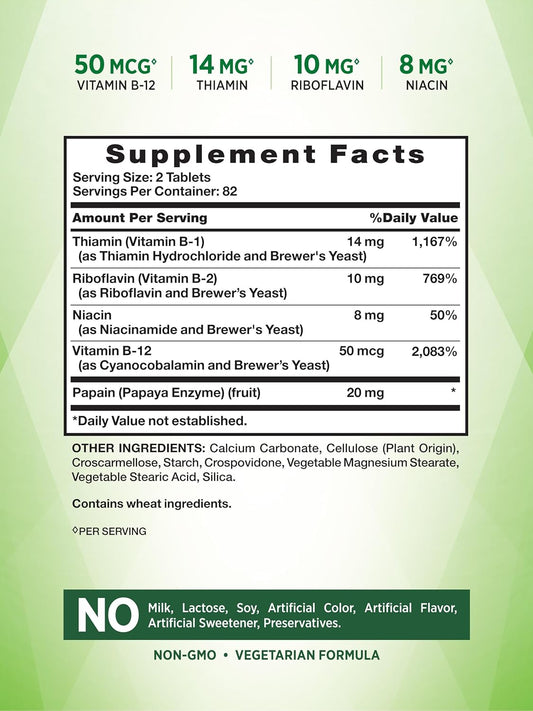 Nature'S Truth Vitamin B Complex | Plus B12 | 165 Tablets | Vegetarian, Non-Gmo & Gluten Free