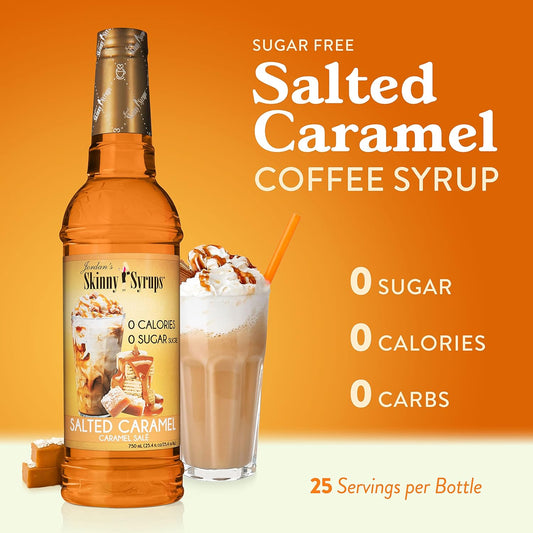 Jordan'S Skinny Syrups Salted Caramel, Sugar Free Flavoring Syrup, 25.4 Ounce Bottle, 2 Count
