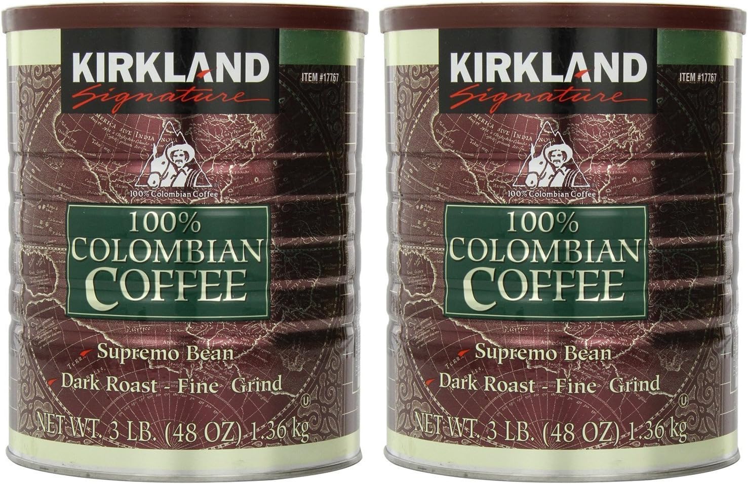 Kirkland Signature 100% Colombian Coffee Supremo Bean Dark Roast-Fine Grind, 6 Pound ,Signature-Ykgj