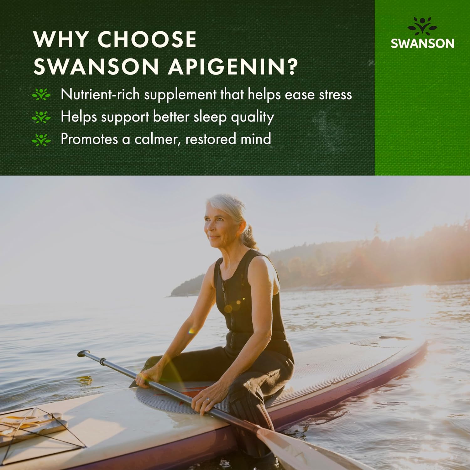 Swanson Apigenin Supplement, 50Mg Capsules (90 Count), Helps Promote Sleep, Stress Relief & Overall Men'S Health (Packaging May Vary) 4 Pack