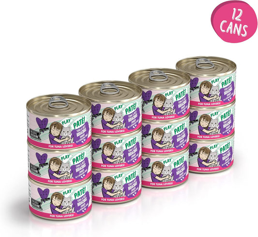 Weruva B.F.F. Play - Best Feline Friend PatƩ Lovers, Aw Yeah!, Tuna & Beef Bodacious With Tuna & Beef, 2.8Oz Can (Pack Of 12)
