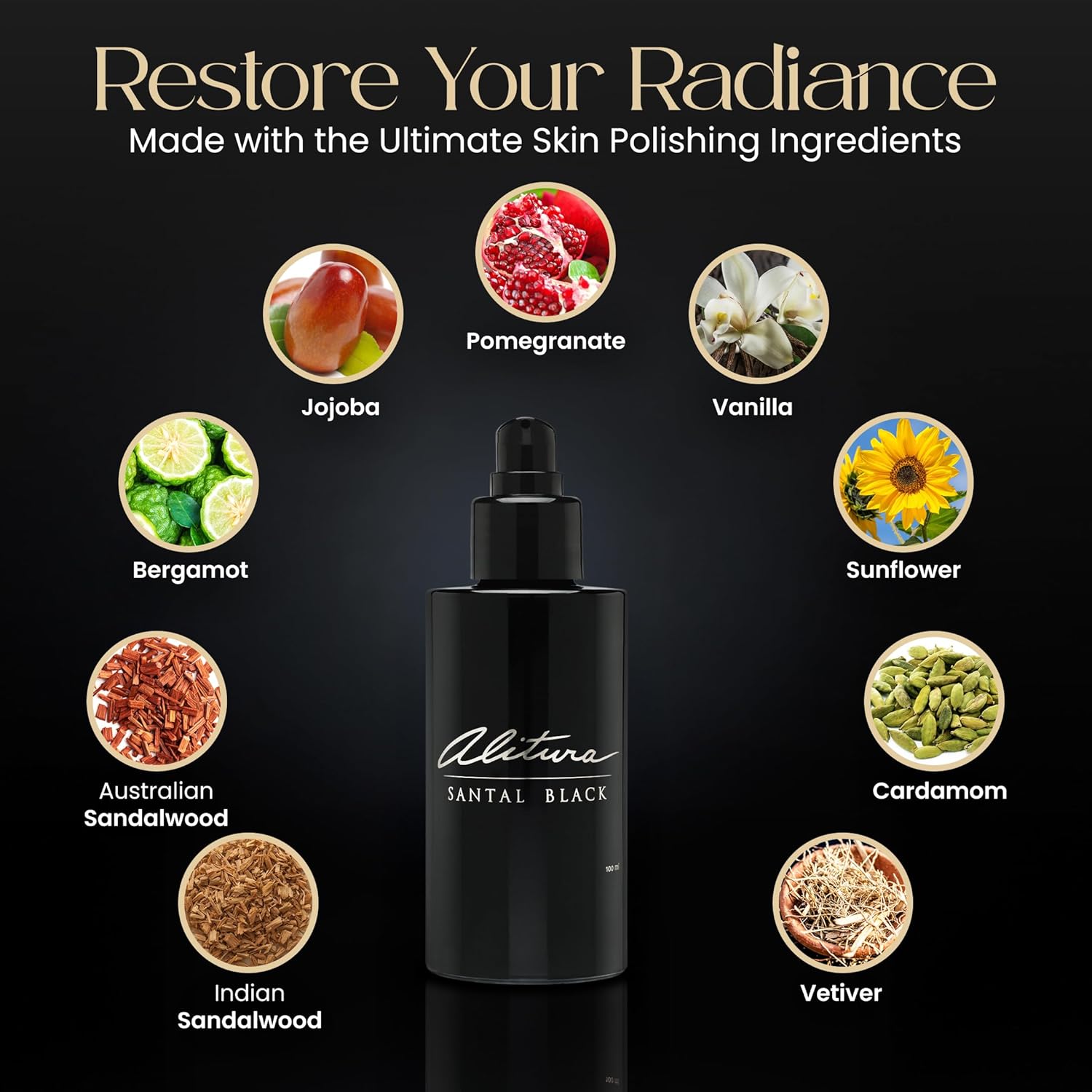 Santal Black, Skin And Body Oil, Essential Oil Botanical Moisturizer (100Ml) : Beauty & Personal Care