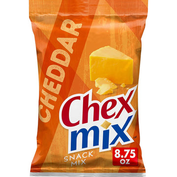 Chex Mix Snack Mix, Cheddar, Savory Snack Bag, 8.75 Oz