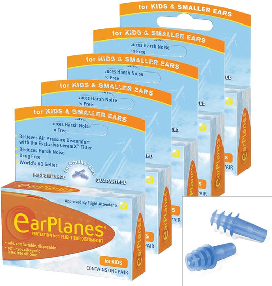 Earplane Kids Smaller Ears Earplugs Protection (5 Pairs)