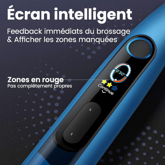 Oclean X10, Smart Sonic Electric Toothbrush, 5 Brushing Modes, 3H-Quick Charge For 60 Days, 2 Min Timer & Pressure Sensor, Ipx7 – Blue