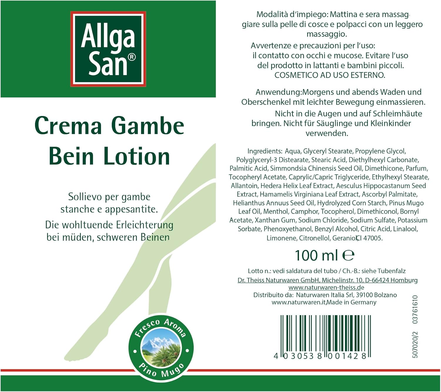 Allga San Lozione Gambe 100Ml