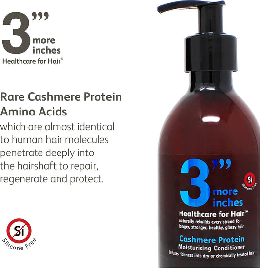 3'''More Inches Cashmere Protein Moisturising Conditioner 250Ml - Deep Conditioner For Dry, Frizzy, Damaged Hair - Sulfate Free Conditioner - Hair Care By Michael Van Clarke