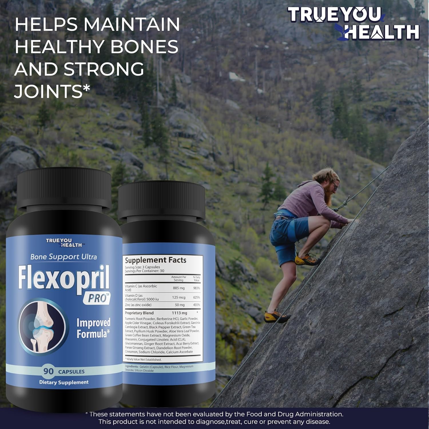 Bone Support Ultra Flexopril Pro - Improved Formula - Our Best Bone Health Supplement - Advanced Bone Support Supplement With Calcium And Vitamin D Bone Health Support : Health & Household