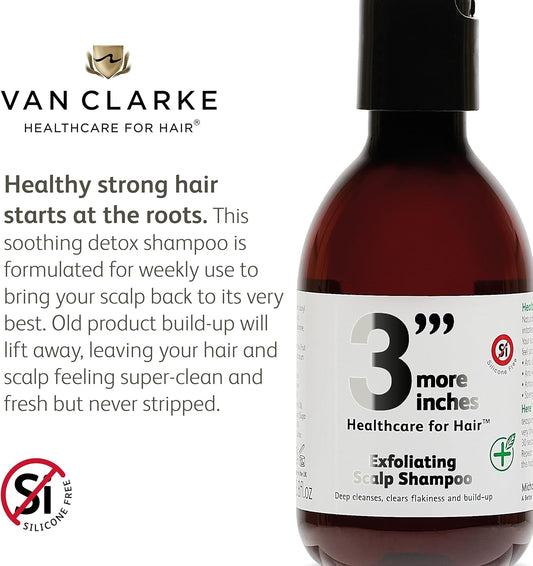 3'''More Inches Exfoliating Scalp Shampoo 250Ml - Deep Cleansing - Exfoliating & Detox Scalp Treatment - Clears Flakiness And Build Up - Silicone Free - Hair Care By Michael Van Clarke