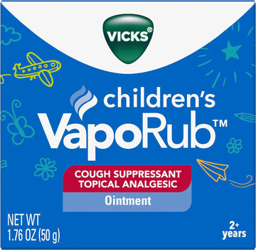 Vicks Children'S Vaporub Topical Cough Suppressant, Relieves Coughs And Minor Aches, Clinically Proven, Fast Relief, For Children Ages 2+, 1.76 Oz