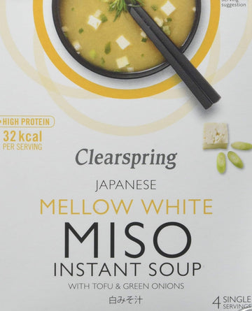Clearspring Mellow White Miso Instant Soup With Tofu 40 G (Pack Of 4)