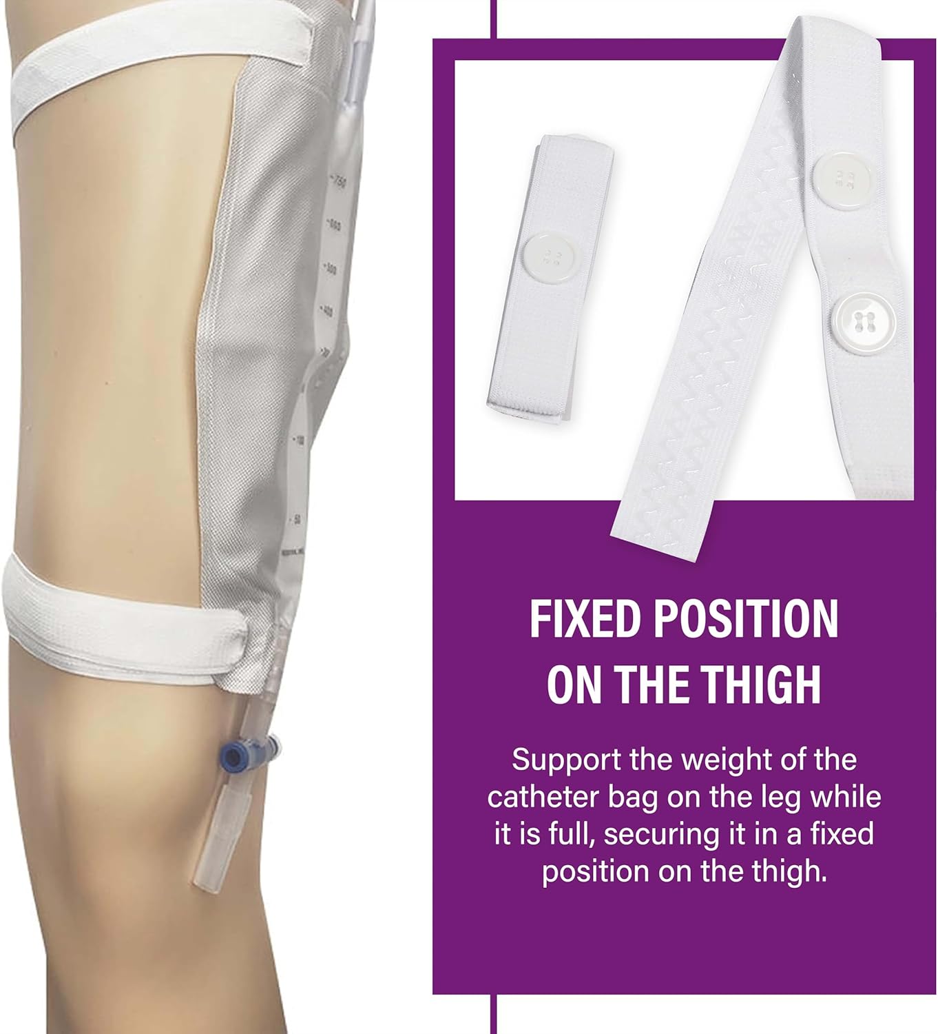 Ved Pairs of Fix Leg Bag Straps, Urine Drainage Bag Strap, Catheter Leg Bag Straps, with Soft Elastic Fabric, Comfortable Silicone Grips and Velcro Strap, 2.5cm x 40 cm(Pack of 10) : Amazon.co.uk: Health & Personal Care