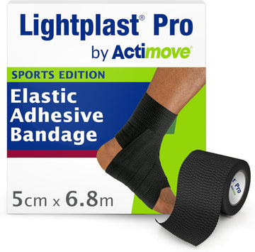 Lightplast Pro By Actimove Sports Edition Eab Tape With Light To Medium Support For Joints, 5 Cm X 6.8 M, Black, 1 Roll