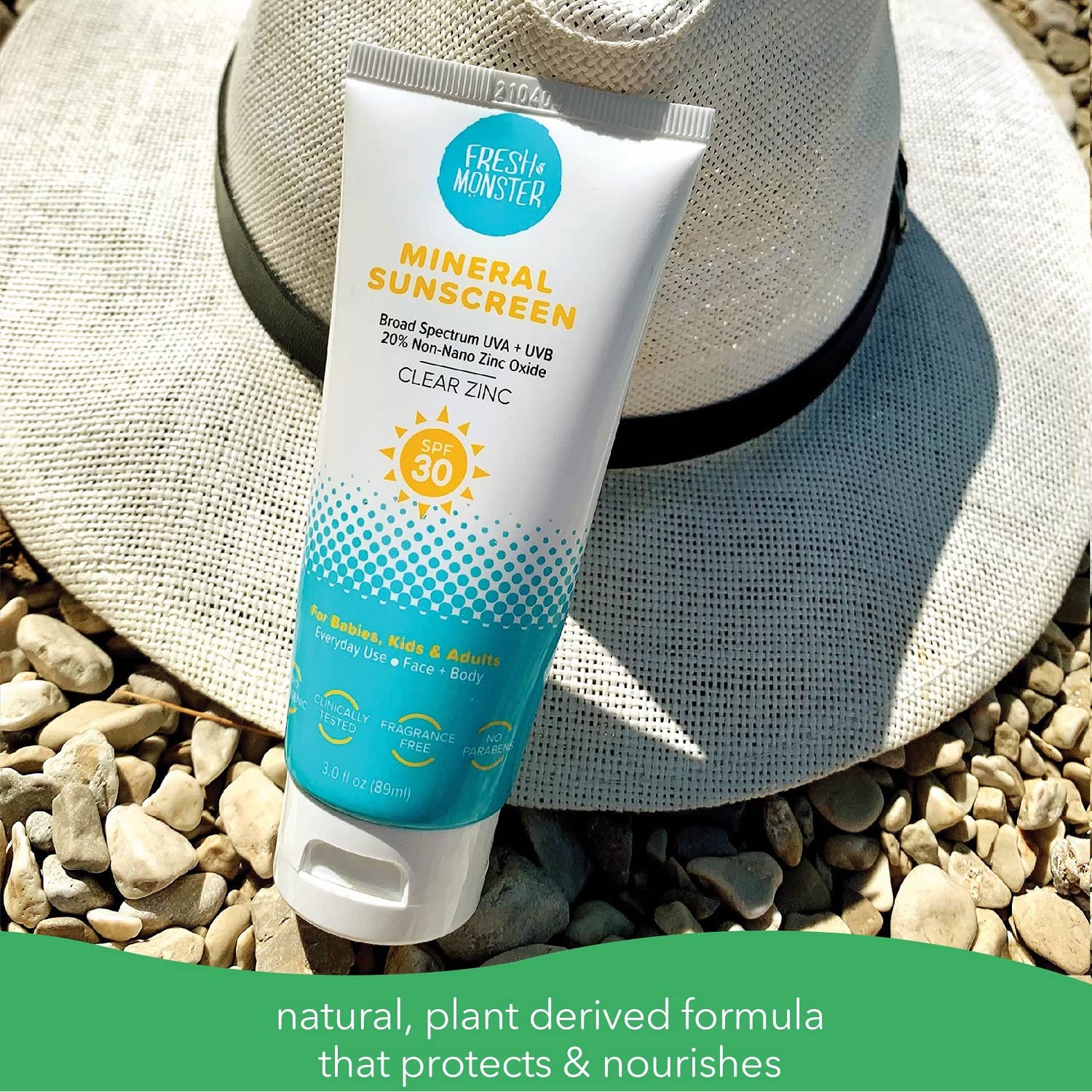 Fresh Monster Daily Kids Sunscreen, Spf 30 Uva/Uvb, Clear Non-Nano Zinc Oxide Mineral Sunscreen, Face & Body Sunscreen, Reef Safe, Hypoallergenic Sunscreen For Kids