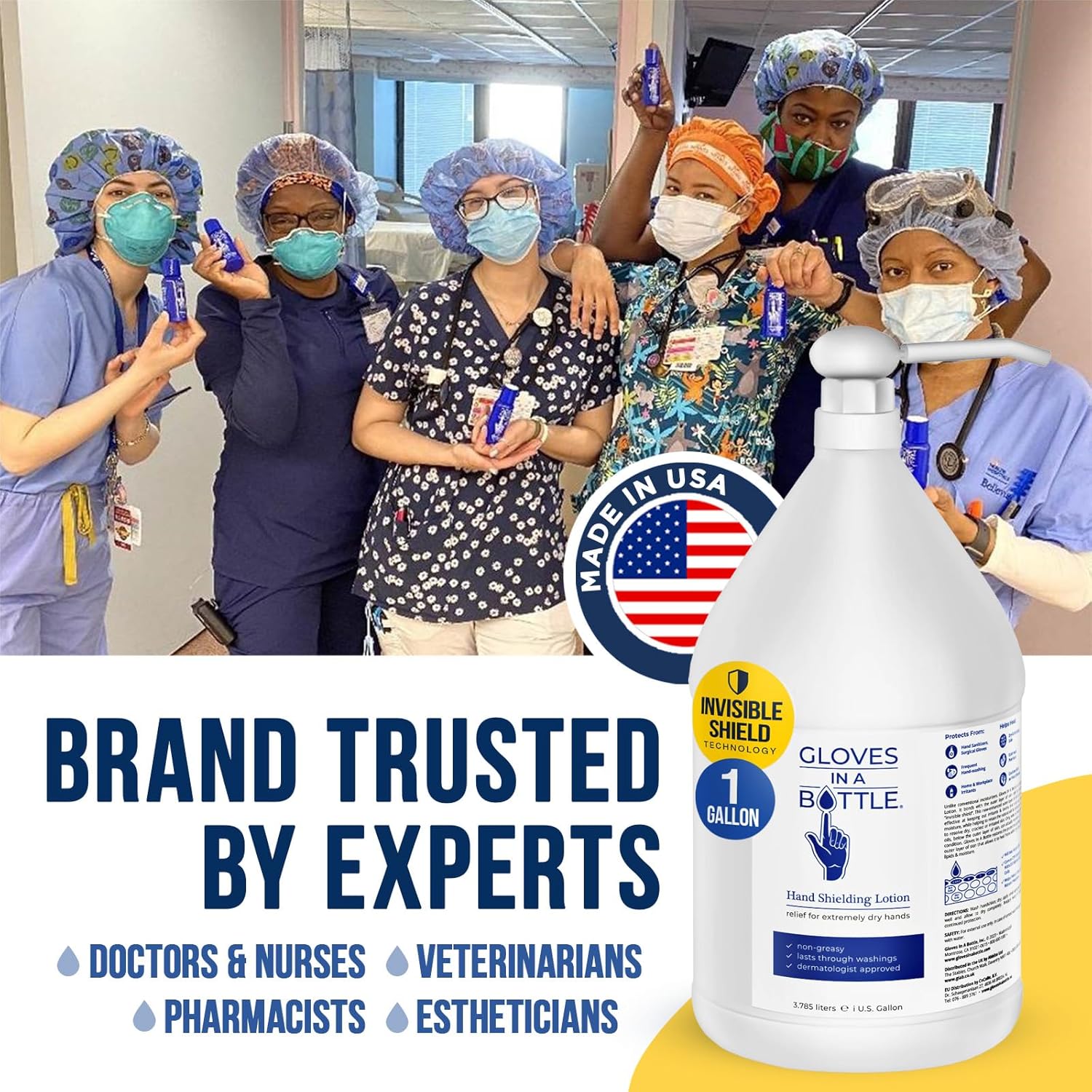 Gloves In A Bottle Working Hands Cream – Hypoallergenic Moisturizing Lotion For Severely Cracked Hands – Protective Hand Treatment For Workers, Nurses & More – 16 Oz With Pump : Health & Household