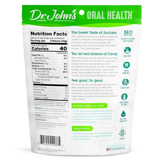Dr. John’S Oral Health Sugar Free Candy, Healthy Dry Mouth Drops With Zero Sugar, Low Calorie Snacks, Keto Friendly Hard Candy Sweets, Orange, 24 Count, 3.85 Oz