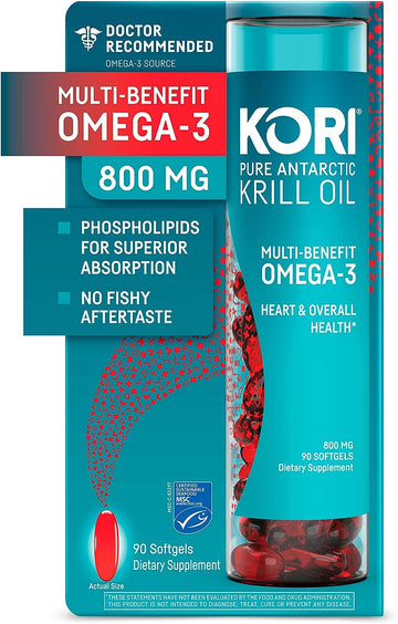 Kori Antarctic Krill Oil Omega-3 800mg Supplement - Superior Absorptio