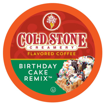 Cold Stone Creamery Beverages Birthday Cake Remix Ice Cream Flavored Coffee Pods, Compatible With K Cup Brewers Including 2.0, 40 Count