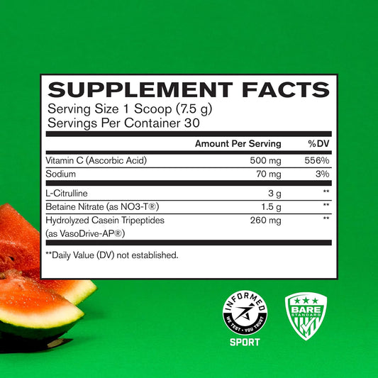 Bare Performance Nutrition, Bpn Endo Pump Pre-Workout Muscle Pump Enhancer, Increased Blood Flow/Oxygen Transport To Muscles, Sour Watermelon