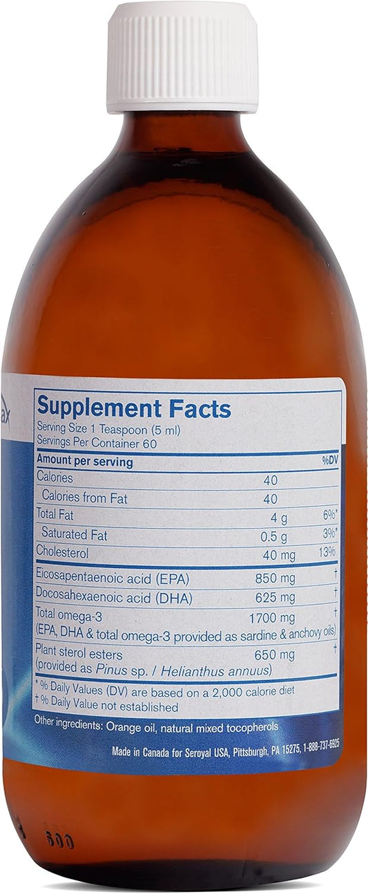 Pharmax Finest Pure Fish Oil | With Plant Sterols And Essential Oil Of Orange To Support Optimal Cardiovascular Health | 10.1 Fl. Oz