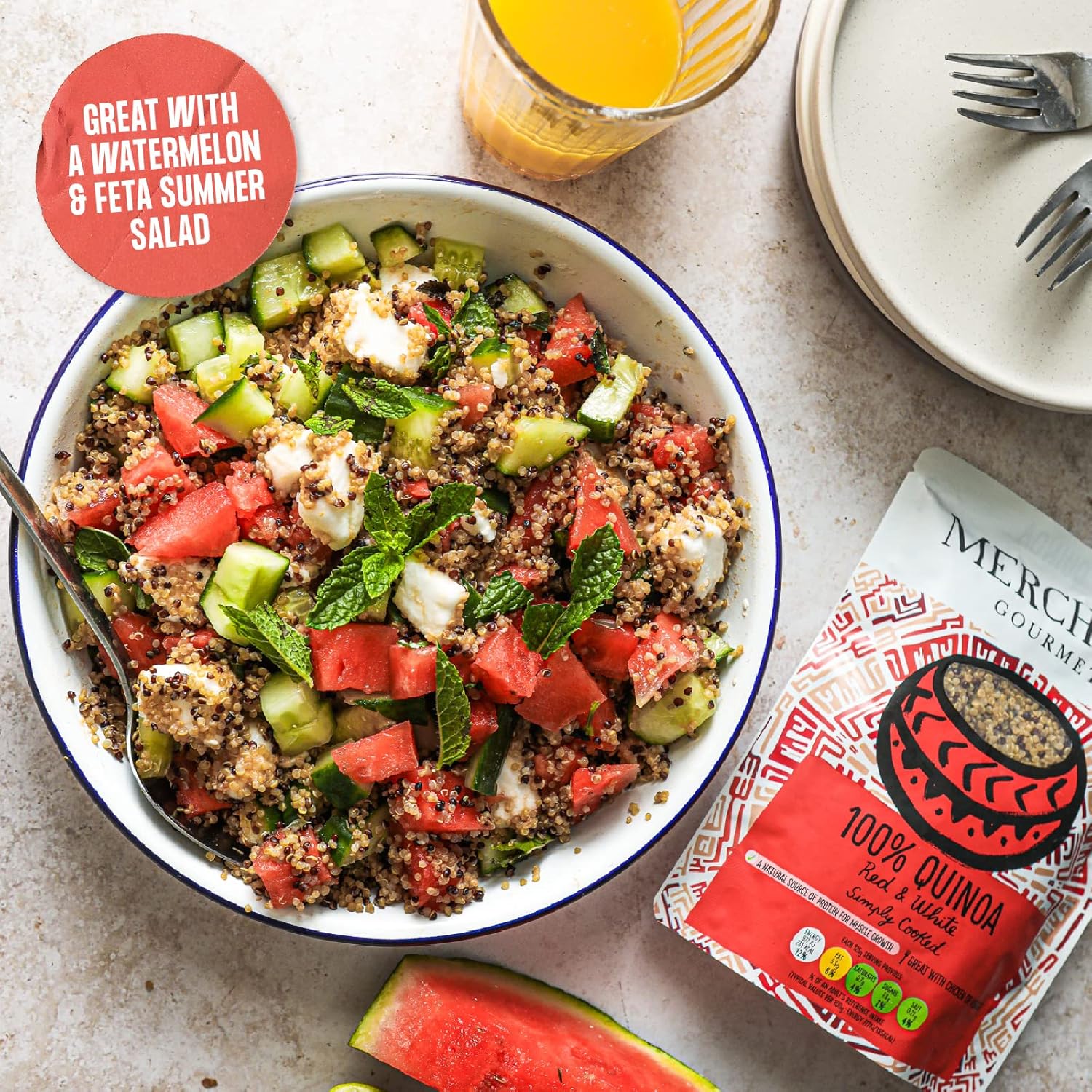 Merchant Gourmet Cooked Red & White Quinoa - Source of Protein & Fiber, Vegan, Healthy Rice Alternative, Pack of 6 x 250g Ready-to-eat Pouches : Amazon.co.uk: Grocery