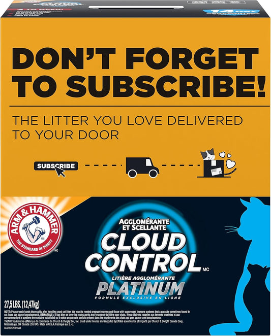 Arm & Hammer Cloud Control Platinum Multi-Cat Clumping Cat Litter With Hypoallergenic Light Scent, 14 Days Of Odor Control, 27.5 Lbs, Online Exclusive Formula