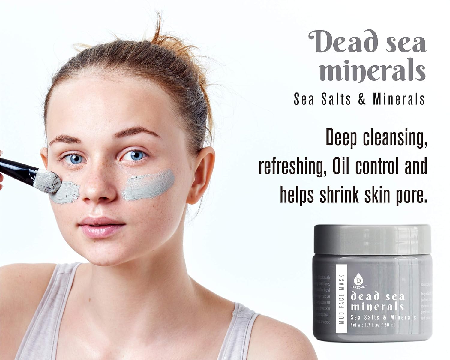 Pursonic | 3-Pack 15-Minute Facial Therapy Mud Face Mask With Mask Applicator For Hydrating & Revitalizing Skin - Includes Dead Sea Minerals, Honey Mask, And Charcoal : Beauty & Personal Care