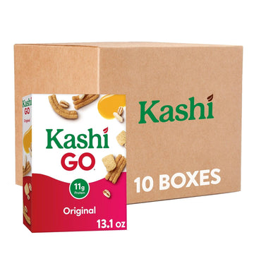 Kashi Go Cold Breakfast Cereal, Vegetarian Protein, Original, 8.19Lb Case (10 Boxes)