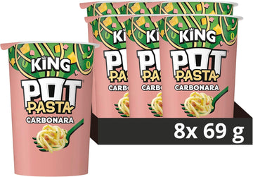Pot Pasta King Creamy Carbonara Instant Hot Snack From The Nation'S Favourite Instant Noodle Brand* Quick Snacks For When You Need Filling Up 8X 69 G (Pack Of 2)
